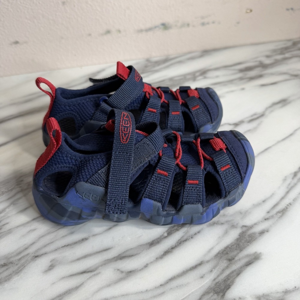 Keen Hyperport H2 Sandals Kids Toddler Size 10 Blue Red Pool Hiking Outdoors